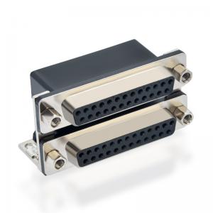 d sub 25-pins connector met dubbele poort haaks op de pcb mount vrouw op vrouw